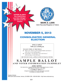 November 5, 2013 Consolidated General eleCtion MARK A. LUNN