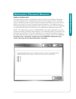 Mathematics Placement Measures COMP ASS Mathematics