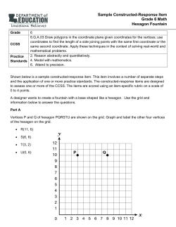 Sample Constructed-Response Item Grade 6 Math Hexagon Fountain