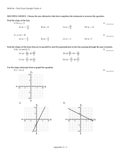 Math 46 - Final Exam Sample Packet A 1) 1