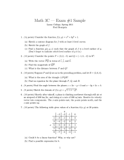 Math 3C — Exam #1 Sample