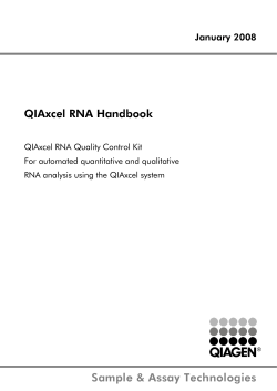 QIAxcel RNA Handbook January 2008