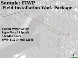Sample: FIWP -Field Installation Work Package  Field Installation Work Package Cooling Water System 