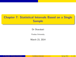 Chapter 7: Statistical Intervals Based on a Single Sample Dr Sharabati