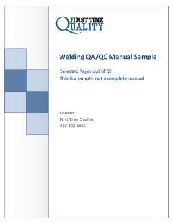 Welding QA/QC Manual Sample