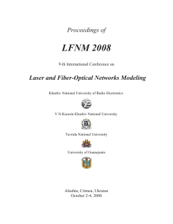 LFNM 2008 Proceedings of Laser and Fiber-Optical Networks Modeling 9-th International Conference on