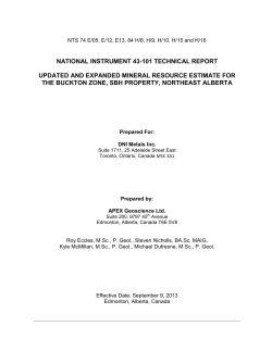 NATIONAL INSTRUMENT 43-101 TECHNICAL REPORT