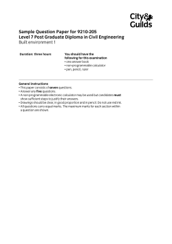 Sample Question Paper for 9210-205 Built environment 1