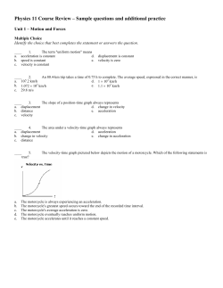 Physics 11 Course Review – Sample questions and additional practice