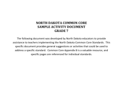 NORTH DAKOTA COMMON CORE SAMPLE ACTIVITY DOCUMENT GRADE 7