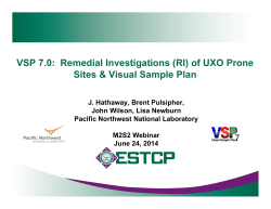VSP 7.0:  Remedial Investigations (RI) of UXO Prone