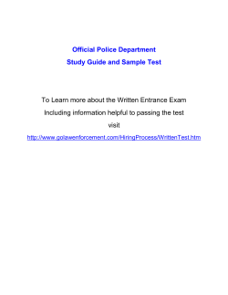 Official Police Department Study Guide and Sample Test