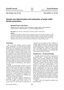 Sample size determination and estimation of ships traffic stream parameters Scientific Journals