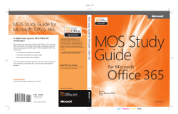 MOS Study MOS Study Guide for Microsoft Office 365