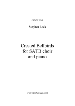 Crested Bellbirds for SATB choir and piano Stephen Leek