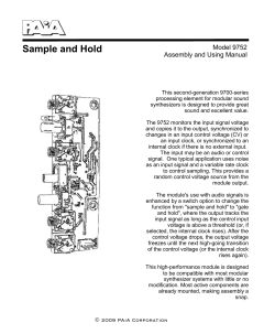 Sample and Hold Model 9752 Assembly and Using Manual