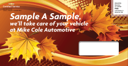 Sample A Sample, we’ll take care of your vehicle Paid