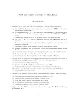 AMS 526 Sample Questions for Final Exam December 8, 2011