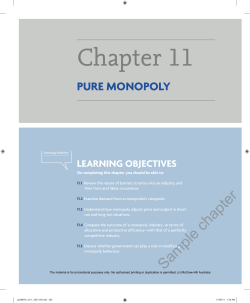 Chapter 11 PURE MONOPOLY LEARNING OBJECTIVES
