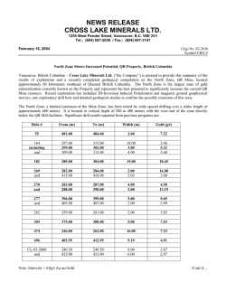 NEWS RELEASE CROSS LAKE MINERALS LTD.