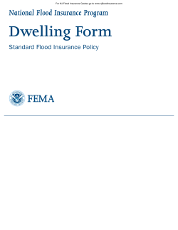Dwelling Form National Flood Insurance Program Standard Flood Insurance Policy