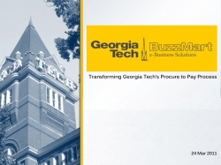 Transforming Georgia Tech’s Procure to Pay Process 24 Mar 2011