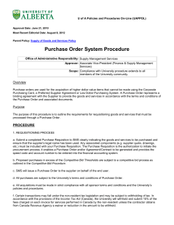Purchase Order System Procedure