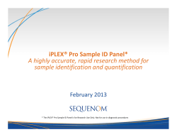 iPLEX® Pro Sample ID Panel* sample identification and quantification