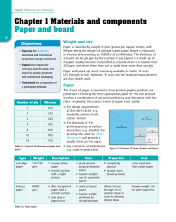 Chapter 1 Materials and components Paper and board Weight and size