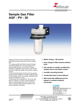 Sample Gas Filter AGF - PV - 30 §
