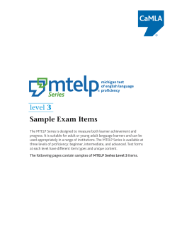level 3 Sample Exam Items