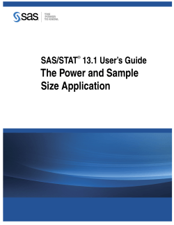 The Power and Sample Size Application SAS/STAT 13.1 User’s Guide
