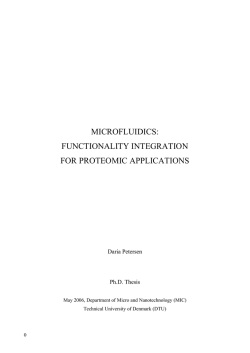 MICROFLUIDICS: FUNCTIONALITY INTEGRATION FOR PROTEOMIC APPLICATIONS