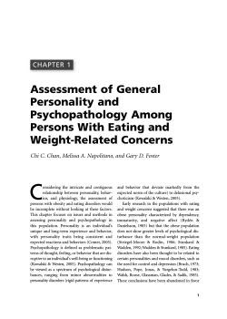 Assessment of General Personality and Psychopathology Among Persons With Eating and