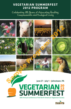 2012 Program: Sample vegetarian summerfest