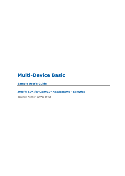 Multi-Device Basic Sample User's Guide Intel® SDK for OpenCL* Applications - Samples