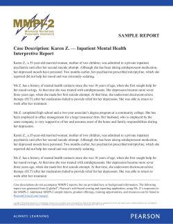 SAMPLE REPORT Case Description: Karen Z. — Inpatient Mental Health Interpretive Report