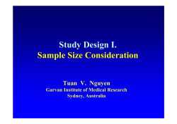 Study Design I. Sample Size Consideration Tuan  V.  Nguyen