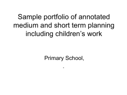 Sample portfolio of annotated medium and short term planning including children’s work