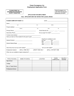 Camp Courageous, Inc Employment Application Form