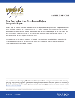 SAMPLE REPORT Case Description: Alan G. — Personal Injury Interpretive Report