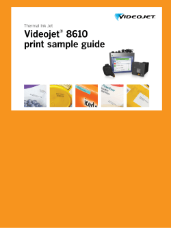 Videojet 8610 print sample guide Thermal Ink Jet