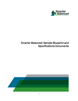Smarter Balanced: Sample Blueprint and Specifications Documents 1