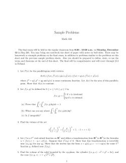 Sample Problems Math 334