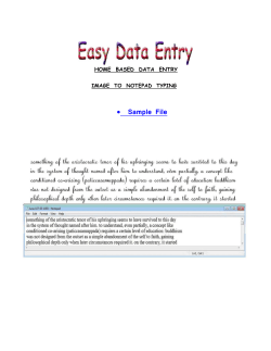  Sample File HOME  BASED  DATA  ENTRY