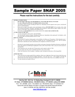 Sample Paper SNAP 2005