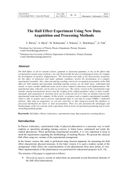 The Hall Effect Experiment Using New Data Acquisition and Processing Methods