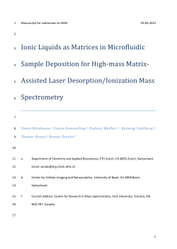 Ionic Liquids as Matrices in Microfluidic Sample Deposition for High-mass Matrix-