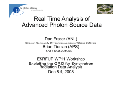 Real Time Analysis of Advanced Photon Source Data