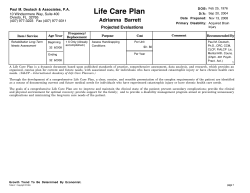 Life Care Plan Adrianna  Barrett Projected Evaluations